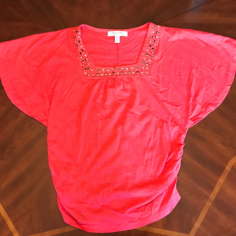 Coral short sleeve maternity top size medium